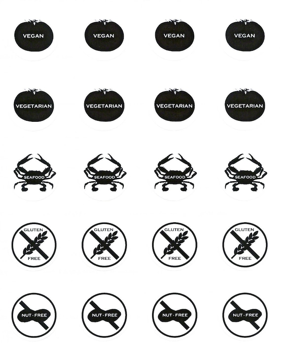 Meal Choice Stickers 2 Wedding Menu or Party Meal Stickers Etsy