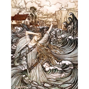Fairy Print - Undine Water Fairy Fae Faerie Artwork - Arthur Rackham