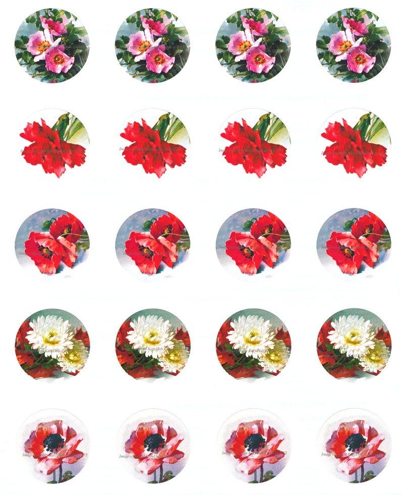 Flower Stickers Envelope Seals Vintage Style Catherine Etsy