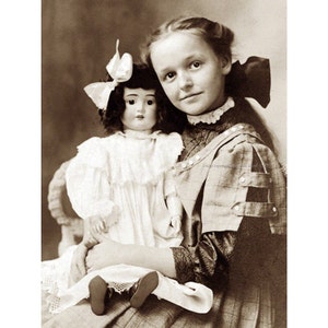 Girl with Doll Card - Gift for Daughter - Two Color Options