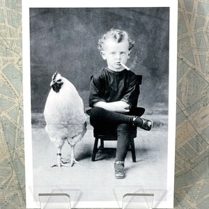 Chicken Boy Smokes a Cigarette Print Rooster Poses image 3