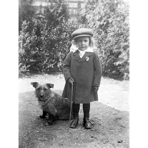 Boy with Dog Card - Cairn Terrier and Child Notecard