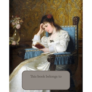 Woman Reads Bookplates - Self Stick or Acid Free - Ernst Anders A Still Moment