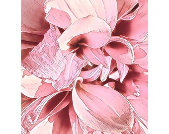 Floral Greeting Card - Stylized Photograph of a Dahlia Flower