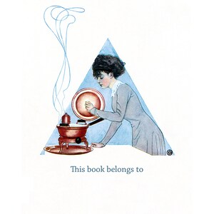 Woman Cooks Bookplates - Self Stick or Acid Free - Food Lover Foodie Recipe Cookbook Book Bookplate