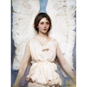 Angels Card - Young Girl as an Angel - Fantasy Notecard - Home Decor Wall Art