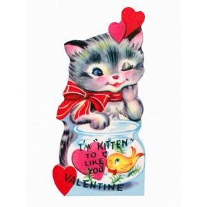 Valentines Day Card - Kitten To Like You Cat Valentine - Gift for Cat Lovers