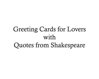Lovers Card Shakespeare Quotes from Plays Valentine Wedding Anniversary Notecard