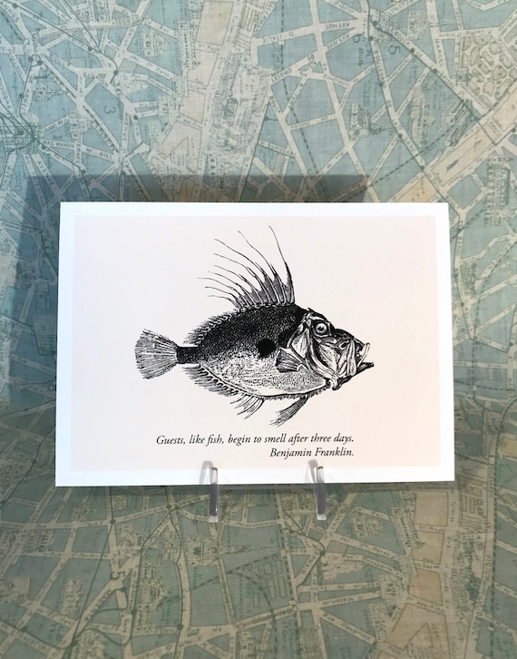 Buy Fish Print Ben Franklin Quote House Guest Gift Thanks Online in India 
