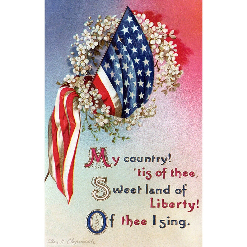 Fourth of July Greeting Card Patriotic Flag July 4th Notecard image 1