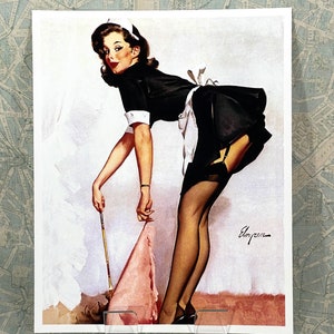 Pinup Girl Print French Maid Repro Gil Elvgren image 2