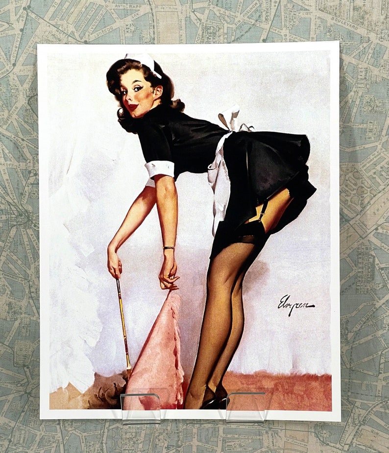 Pinup Girl Print French Maid Repro Gil Elvgren image 2