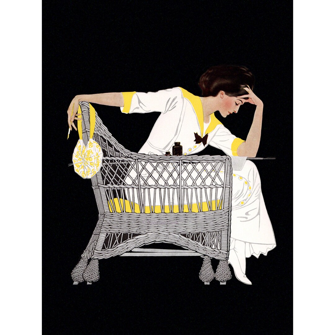 Woman Writes Love Note Repro Greeting Card Coles Phillips Etsy