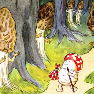 Fantasy Print - Mushroom Men Woodland Fairies Print - Fairy Wall Art