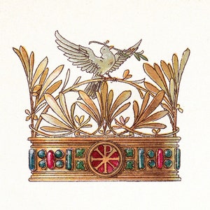 Crown Card No. 1 - Dove Olive Branches Peace - Anton Seder
