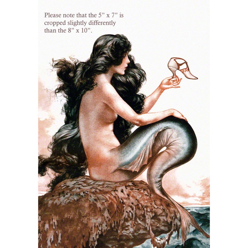 Mermaid Print Wishes for Feet to Wear Shoes Repro Herouard La Vie Parisienne image 2
