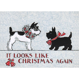 Christmas Magnet - JRT Scotty Dogs - Jack Russell Terrier Dog