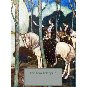 Horse Bookplates - Self Stick or Acid Free - Maidens on Horseback - Personalized Gift