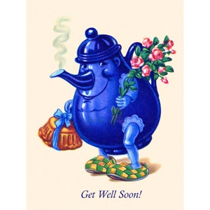 Get Well Card - Little Teapot Greeting Card - Unique Notecard
