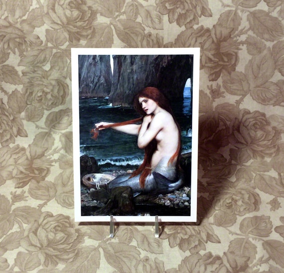 Repro JW Waterhouse The Siren Lures Men with her Songs Mermaid Print