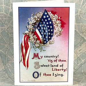 Fourth of July Greeting Card Patriotic Flag July 4th Notecard image 2