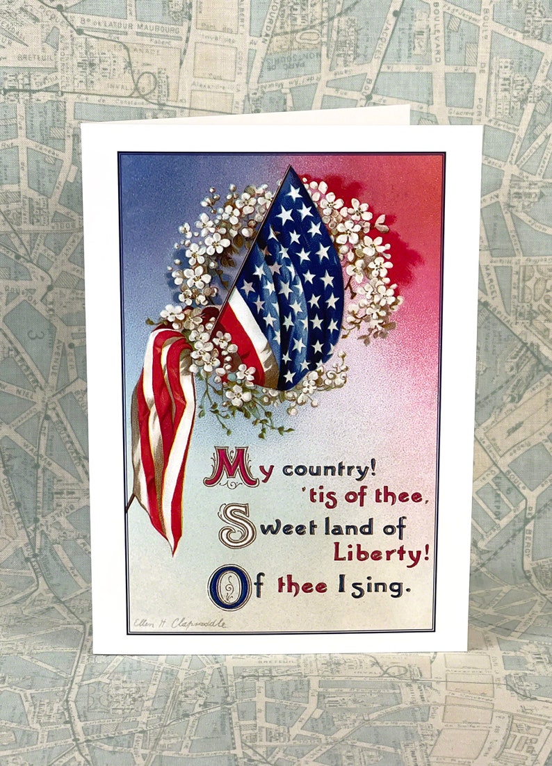 Fourth of July Greeting Card Patriotic Flag July 4th Notecard image 2