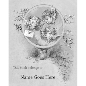 Angels Bookplates - Acid-Free or Self-Stick - Cherubs and Doves Artwork