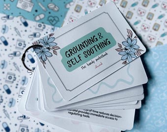 Grounding & Self-Soothing Flash Cards | Mental Health, Anxiety Relief (A6 Handmade Cards)