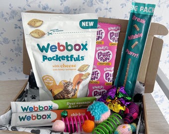 Cat Gift Box | Cat Treats & Toys Letterbox Gift | Cat Birthday Present | Kitten Gift Set | Cat Lover Gift | 11 items