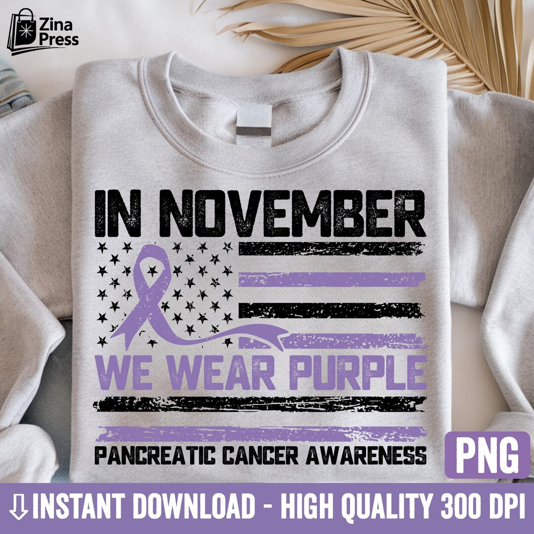 In November We Wear Purple PNG – Pancreatic Cancer Awareness Flag PNG ...