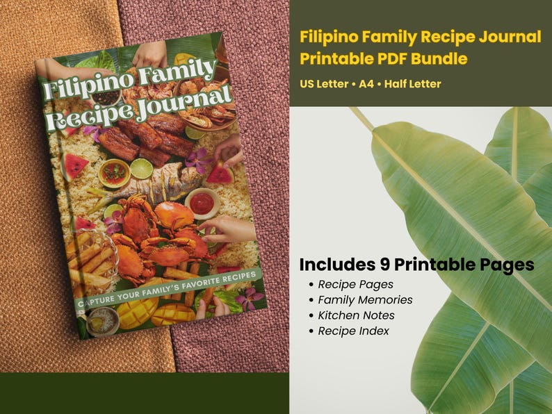 Filipino Family Recipe Journal Printable, Recipe Binder Pages PDF ...