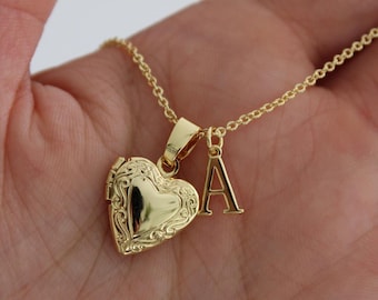 Dainty Initial Locket Necklace