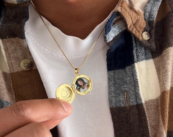 Collana con medaglione da uomo con foto