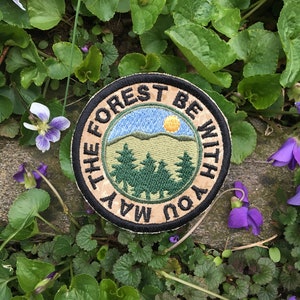 JURASSIC WORLD DOMINION featured! May the Forest be with you, handmade iron on patch... made from recycled materials!