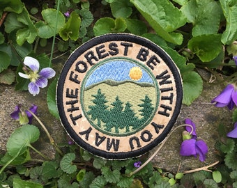 JURASSIC WORLD DOMINION featured! May the Forest be with you, handmade iron on patch... made from recycled materials!