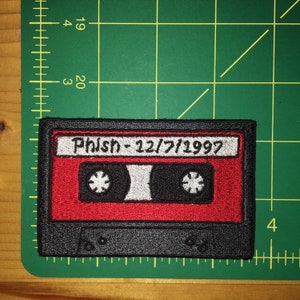 MADE TO ORDER custom embroidered Cassette Tape handmade Iron patch, First show, favorite band. Retro vintage mix tape image 4