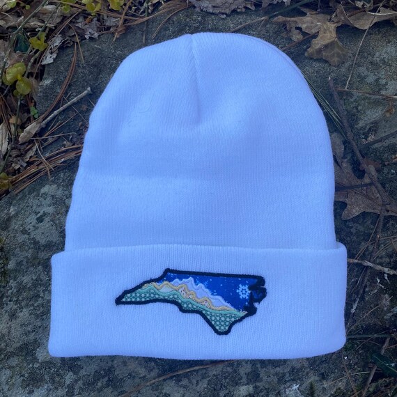 Up on the Blue Ridge Mountains Beanie. Simple, Old School, Classic,  Embroidered.pom-pom, Cuff, Marled, Stripe, Toboggan Hat. North Carolina -  Etsy