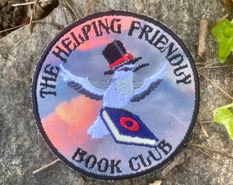 The Helping Friendly Book Club handmade iron on patch.  Custom Embroidery. Phish inspired