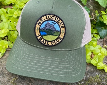 Mt. Icculus Trail Club STRUCTURED FRONT trucker hat.  The Lizards. Made from recycled materials.