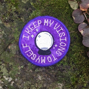 I Keep My Visions to Myself handmade iron-on patch.  Dreams, Stevie Nicks. Fleetwood Mac inspired