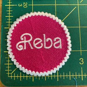 Reba handmade iron on patch. Custom Embroidery image 7