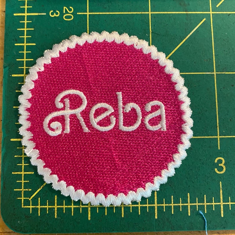 Reba handmade iron on patch. Custom Embroidery image 7