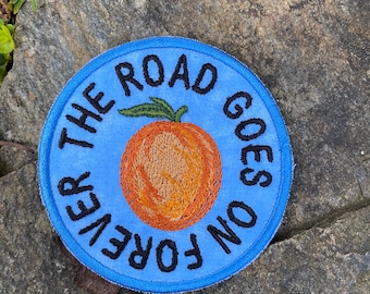 Eat a Peach Embroidered Iron on Patch - Allman Brothers Band Fan Art, The Road Goes on Forever