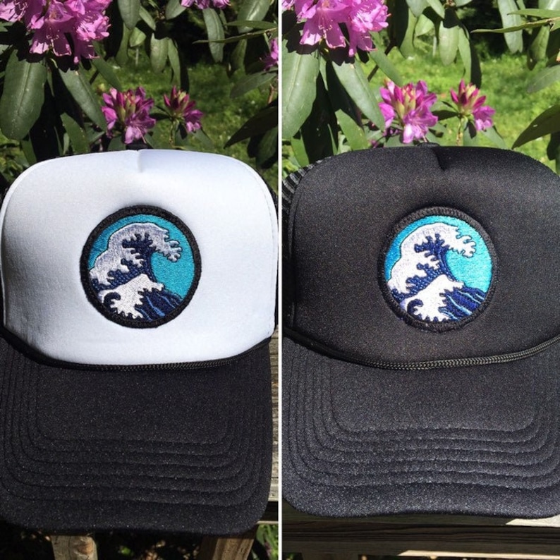 The Great Wave Hat Foam Trucker Retro Vintage Style Etsy