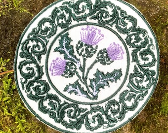 Scottish Thistle handmade iron on patch. Recycled fabric