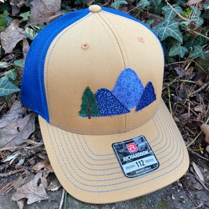 Handcrafted Blue Ridge Fabric Mountains trucker hat. Richardson 112. Made from Upcycled materials image 3