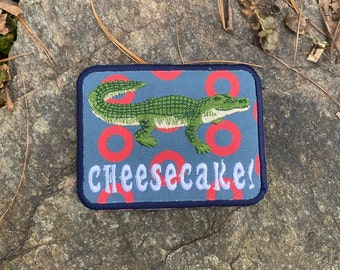 Big Cypress Cheesecake! iron on patch. Fishman donuts. Alligator Alley, Phish NYE 1999. Custom Embroidery. USA MADE