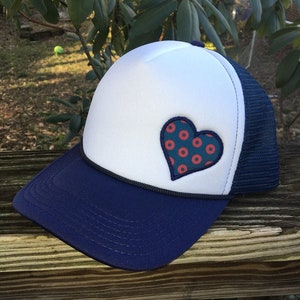 Phish Love Trucker hat handmade Fishman Donut heart patch. Phamily, Made from USA eco cotton canvas! Custom Embroidery