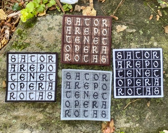 Sator Square Iron-On Patch: Latin Palindrome, Ancient Magic