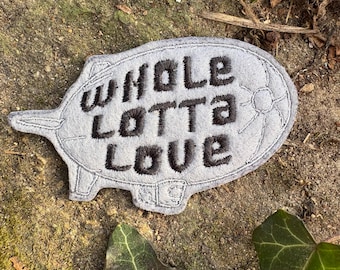 Whole Lotta Love handmade iron-on patch. Custom embroidery.